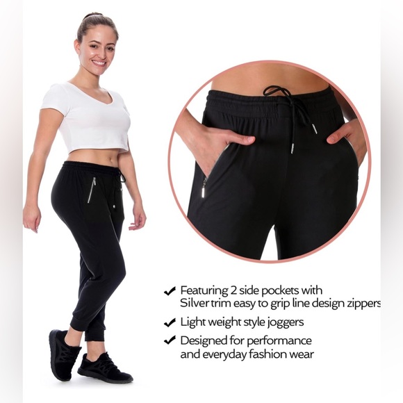 NWT Women’s Plus Size Bae City Dry Rose (Pink) Soft Joggers with Gold Zippers 2X - Picture 14 of 16